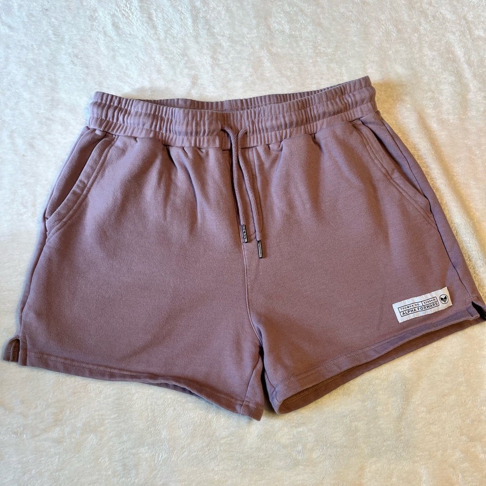 Women's Mauve Athletic Drawstring Shorts with Pockets